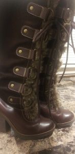 Lucky brand LK-eve suede leather fur boots